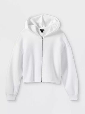 ART CLASS White Full-Zip Hooded Jacket for Kids